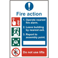 ASEC Fire Action Procedure 200mm x 300mm PVC Self Adhesive Sign