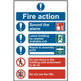 ASEC Fire Action Procedure 200mm x 300mm PVC Self Adhesive Sign