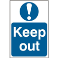 ASEC `Keep Out` 200mm x 300mm PVC Self Adhesive Sign