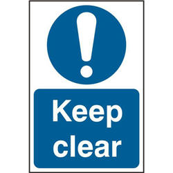 ASEC `Keep Clear` 200mm x 300mm PVC Self Adhesive Sign