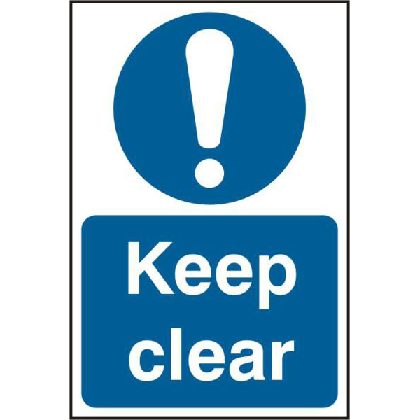 ASEC `Keep Clear` 200mm x 300mm PVC Self Adhesive Sign