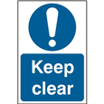 ASEC `Keep Clear` 200mm x 300mm PVC Self Adhesive Sign