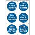 ASEC `This Door Is Alarmed` 200mm x 300mm PVC Self Adhesive Sign