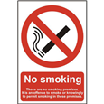 ASEC `No Smoking` 200mm x 300mm PVC Self Adhesive Sign