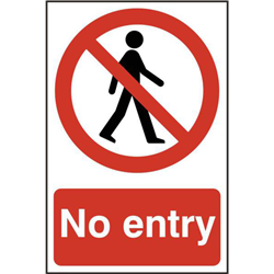 ASEC `No Entry` 200mm x 300mm PVC Self Adhesive Sign