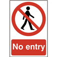 ASEC `No Entry` 200mm x 300mm PVC Self Adhesive Sign