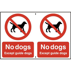 ASEC `No Dogs` 200mm x 300mm PVC Self Adhesive Sign