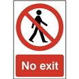 ASEC `No Exit` 200mm x 300mm PVC Self Adhesive Sign
