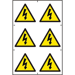 ASEC Electrical Warning Symbol 200mm x 300mm PVC Self Adhesive Sign