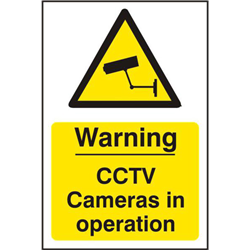 ASEC `Warning CCTV Cameras in Operation` 200mm x 300mm PVC Self Adhesive Sign