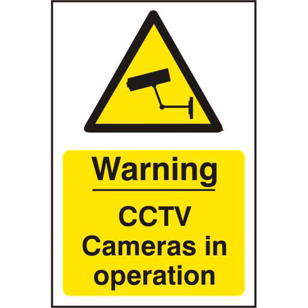 ASEC `Warning CCTV Cameras in Operation` 200mm x 300mm PVC Self Adhesive Sign