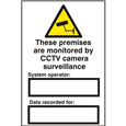 ASEC `These Premises Are Monitored By CCTV Surveillance` 200mm x 300mm PVC Self Adhesive Sign