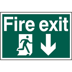 ASEC `Fire Exit` 200mm x 300mm PVC Self Adhesive Sign