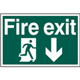 ASEC `Fire Exit` 200mm x 300mm PVC Self Adhesive Sign