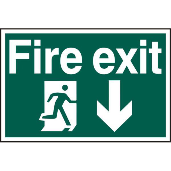 ASEC `Fire Exit` 200mm x 300mm PVC Self Adhesive Sign