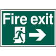 ASEC `Fire Exit` 200mm x 300mm PVC Self Adhesive Sign