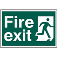 ASEC `Fire Exit` 200mm x 300mm PVC Self Adhesive Sign
