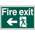 ASEC `Fire Exit` 200mm x 300mm PVC Self Adhesive Sign