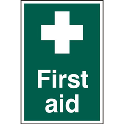 ASEC `First Aid` 200mm x 300mm PVC Self Adhesive Sign