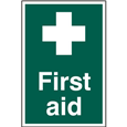 ASEC `First Aid` 200mm x 300mm PVC Self Adhesive Sign
