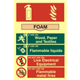 ASEC Fire Extinguisher 200mm x 300mm PVC Self Adhesive Photo luminescent Sign