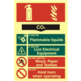 ASEC Fire Extinguisher 200mm x 300mm PVC Self Adhesive Photo luminescent Sign