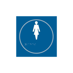 ASEC `Ladies` 150mm x 150mm Taktyle (Braille) Self Adhesive Sign