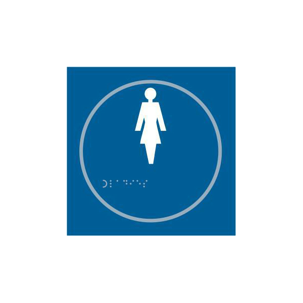 ASEC `Ladies` 150mm x 150mm Taktyle (Braille) Self Adhesive Sign