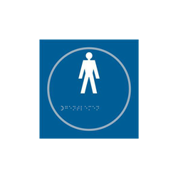 ASEC `Gents` 150mm x 150mm Taktyle (Braille) Self Adhesive Sign