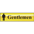 ASEC `Gentlemen` 200mm x 50mm Gold Self Adhesive Sign