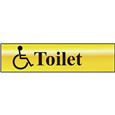 ASEC `Disabled Toilet` 200mm x 50mm Gold Self Adhesive Sign