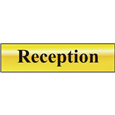 ASEC `Reception` 200mm x 50mm Gold Self Adhesive Sign