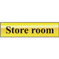 ASEC `Store Room` 200mm x 50mm Gold Self Adhesive Sign