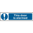 ASEC `This Door Is Alarmed` 200mm x 50mm PVC Self Adhesive Sign