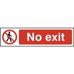 ASEC `No Exit` 200mm x 50mm PVC Self Adhesive Sign