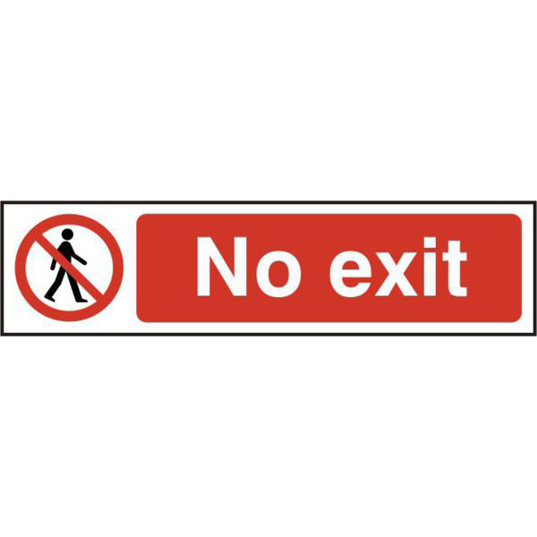 ASEC `No Exit` 200mm x 50mm PVC Self Adhesive Sign