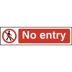 ASEC `No Entry` 200mm x 50mm PVC Self Adhesive Sign