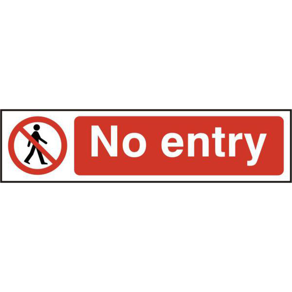 ASEC `No Entry` 200mm x 50mm PVC Self Adhesive Sign