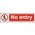 ASEC `No Entry` 200mm x 50mm PVC Self Adhesive Sign