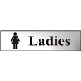 ASEC `Ladies` 200mm x 50mm Chrome Self Adhesive Sign