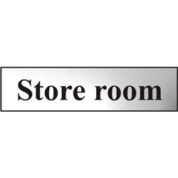 ASEC `Store Room` 200mm x 50mm Chrome Self Adhesive Sign
