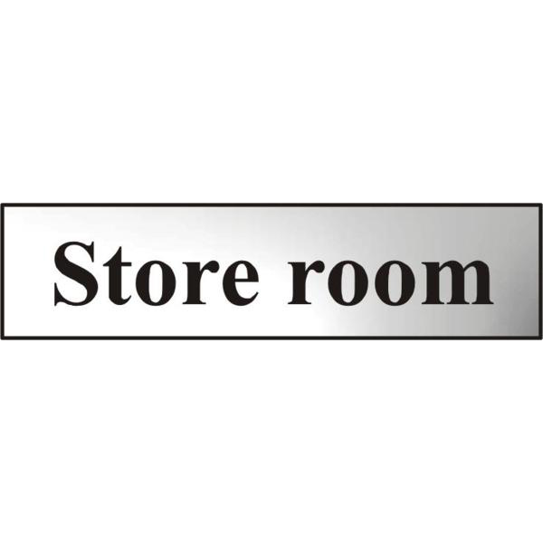 ASEC `Store Room` 200mm x 50mm Chrome Self Adhesive Sign