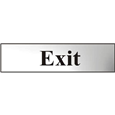 ASEC `Exit` 200mm x 50mm Chrome Self Adhesive Sign