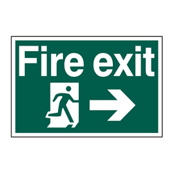 ASEC `Fire Exit` 400mm x 600mm PVC Self Adhesive Sign