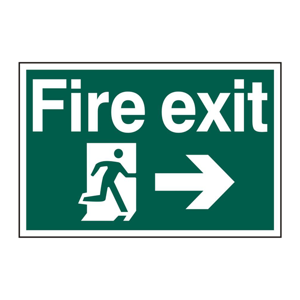 ASEC `Fire Exit` 400mm x 600mm PVC Self Adhesive Sign