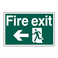 ASEC `Fire Exit` 400mm x 600mm PVC Self Adhesive Sign