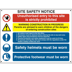 ASEC Composite Site Safety Poster 800mm x 600mm PVC Sign