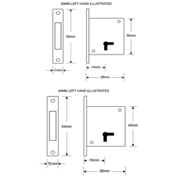 ASEC 15 4 Lever Cut Cupboard Lock