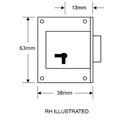 ASEC 61 4 Lever Cut Cupboard Lock