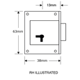 ASEC 61 4 Lever Cut Cupboard Lock